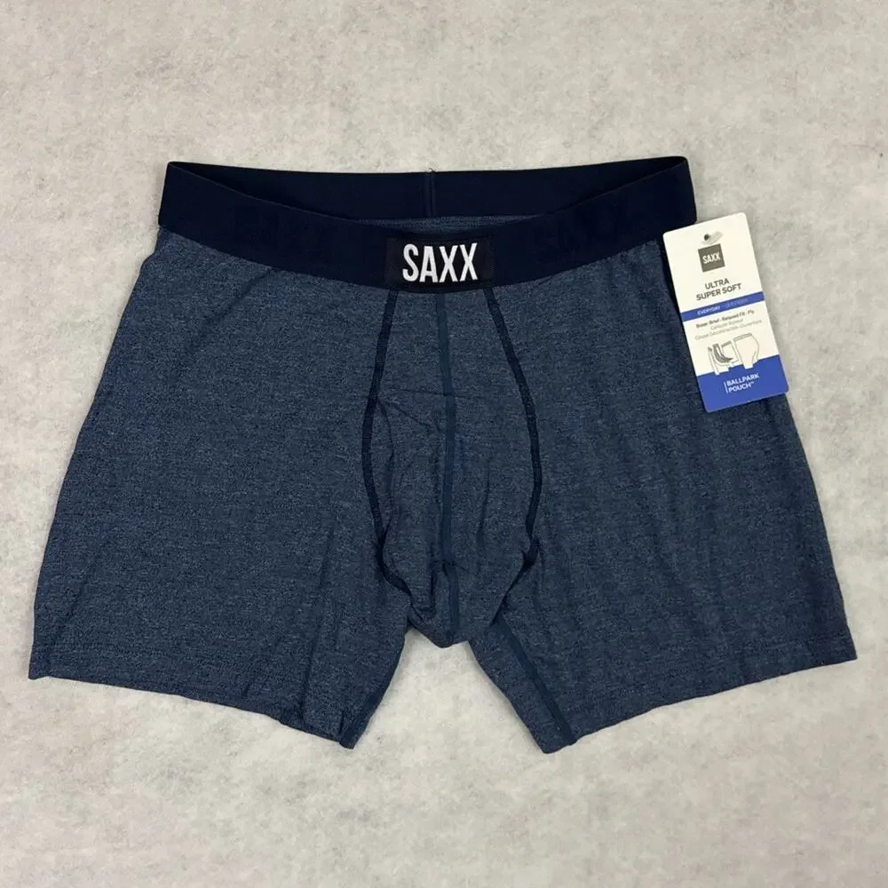 Saxx Ultra Super Soft Boxer Brief Men Small Blue Ballpark Pouch NWT